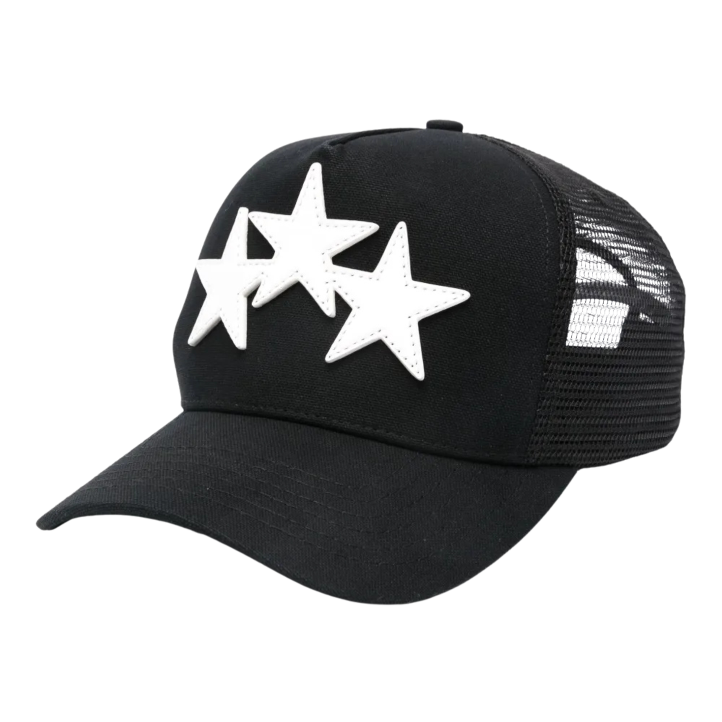 AMIRI 3 Star Trucker Hat Black White