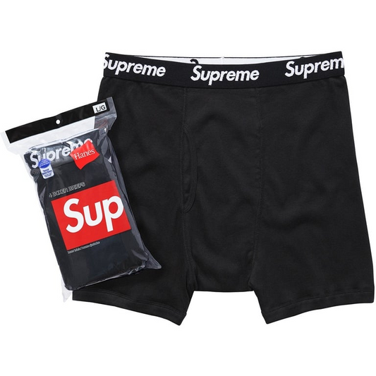 Supreme Hanes Boxer Briefs Black (Packx4)