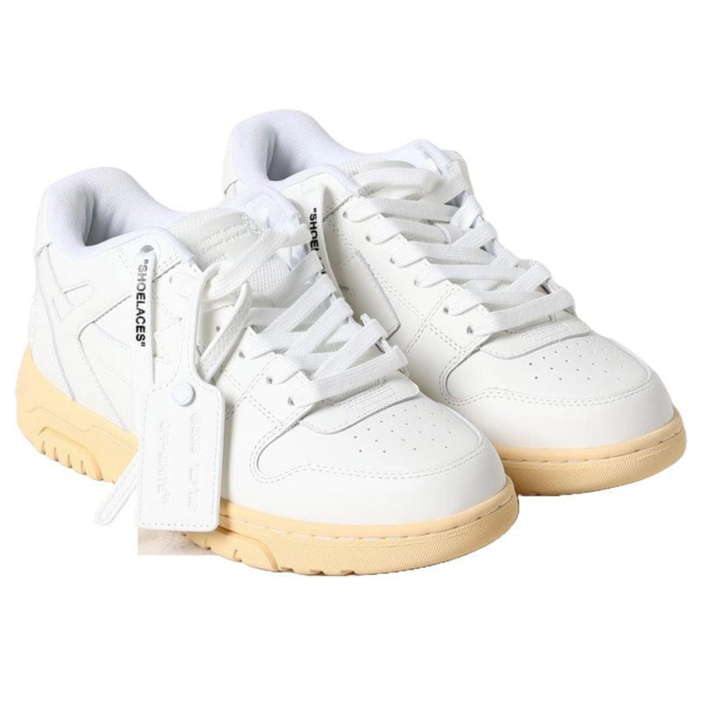 OFF-WHITE Out Of Office OOO Low Tops White Yellow