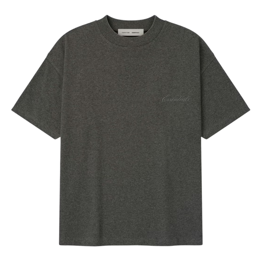 Fear of God Essentials Embroidered Classic Short Sleeve Tee Charcoal Heather