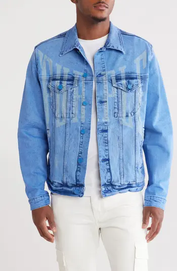 Purple Brand Men's Laser Upper Cut Trucker Jacket