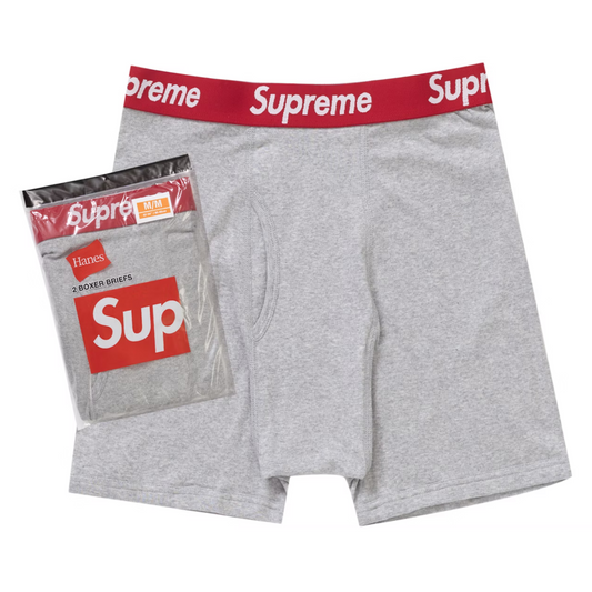 Supreme Hanes Boxer Briefs (2 Pack) Heather Grey