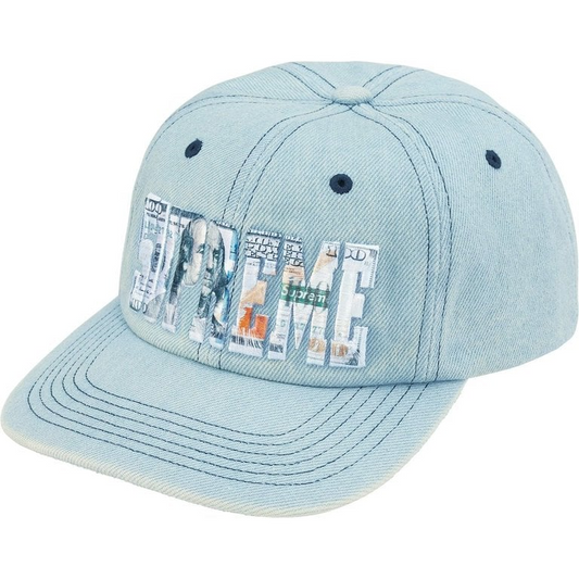 Supreme Embroidered Money Logo 6-Panel Hat Light Blue