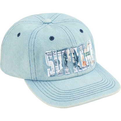 Supreme Embroidered Money Logo 6-Panel Hat Light Blue