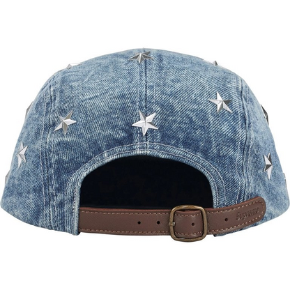 Supreme Stars Studded Denim Camp Cap Washed Indigo
